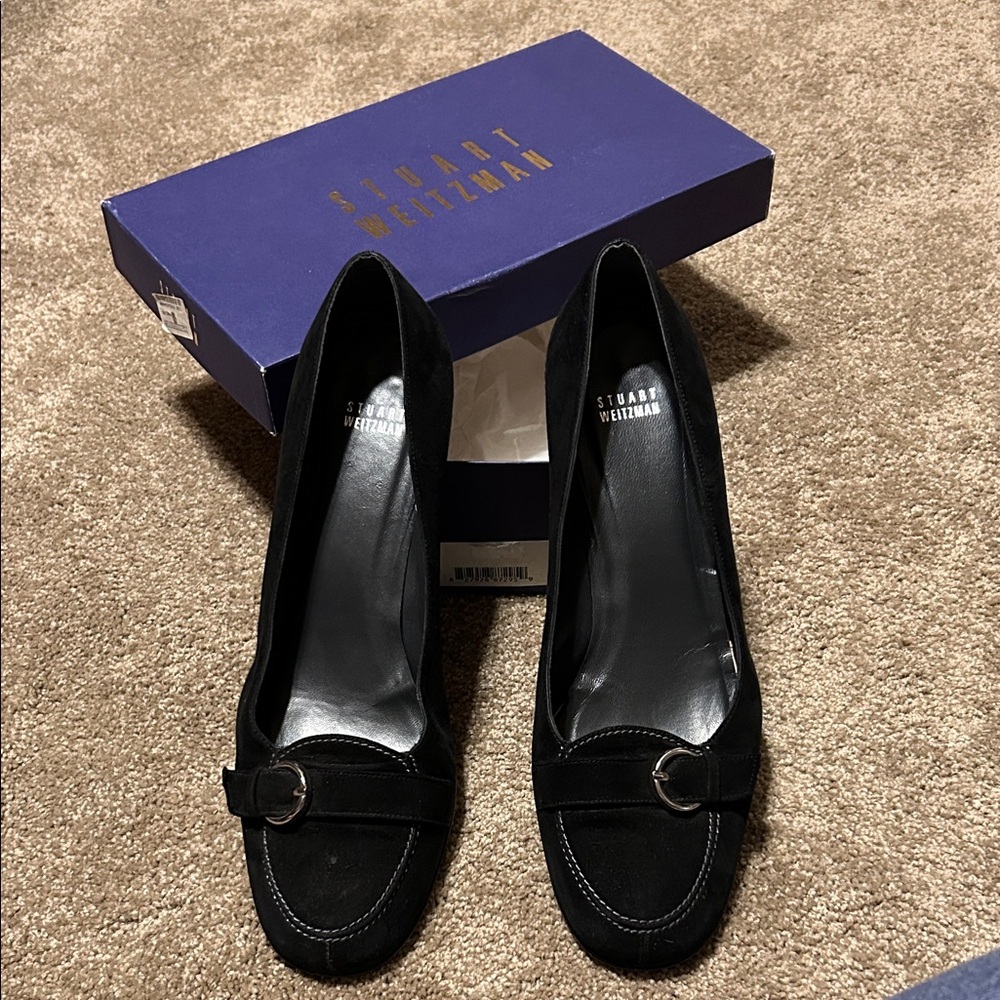 Stuart Weitzman Black Suede Heels